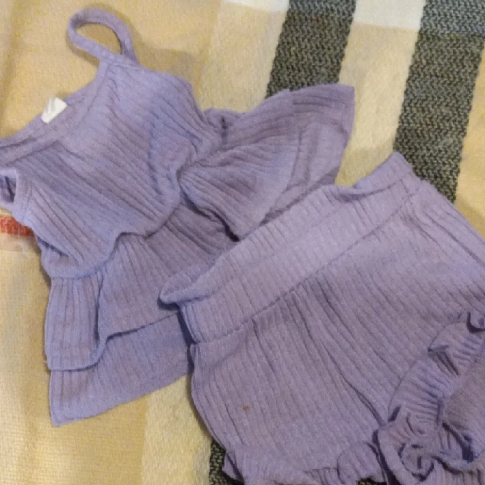 SHEIN Purple Ribbed Diaper Cover